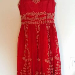 Red Beaded Prom / Homecoming/ Formal/ Bridesmaid Dress 