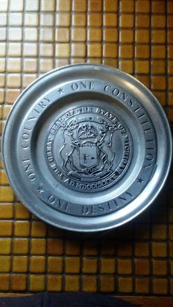 MICHIGAN YORK METAL CRAFTERS VINTAGE PLATE