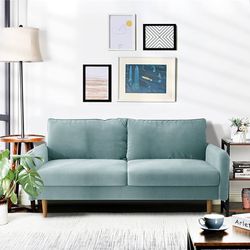 New 57” Velvet Loveseat Sofa,Green Velvet Couch with Extra Deep Seats, Modern Sofa, Easy Assembly, Couches for Living Room Guest Room Teenager Room, S
