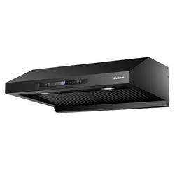 Master 30 Inch Under Cabinet Range Hood, Matte Black, 700 CFM for Heavy-Duty Cooking Kitchen Exhaust Fan, 3-speed Powerful Stove Vent Hood 67dB, Doubl