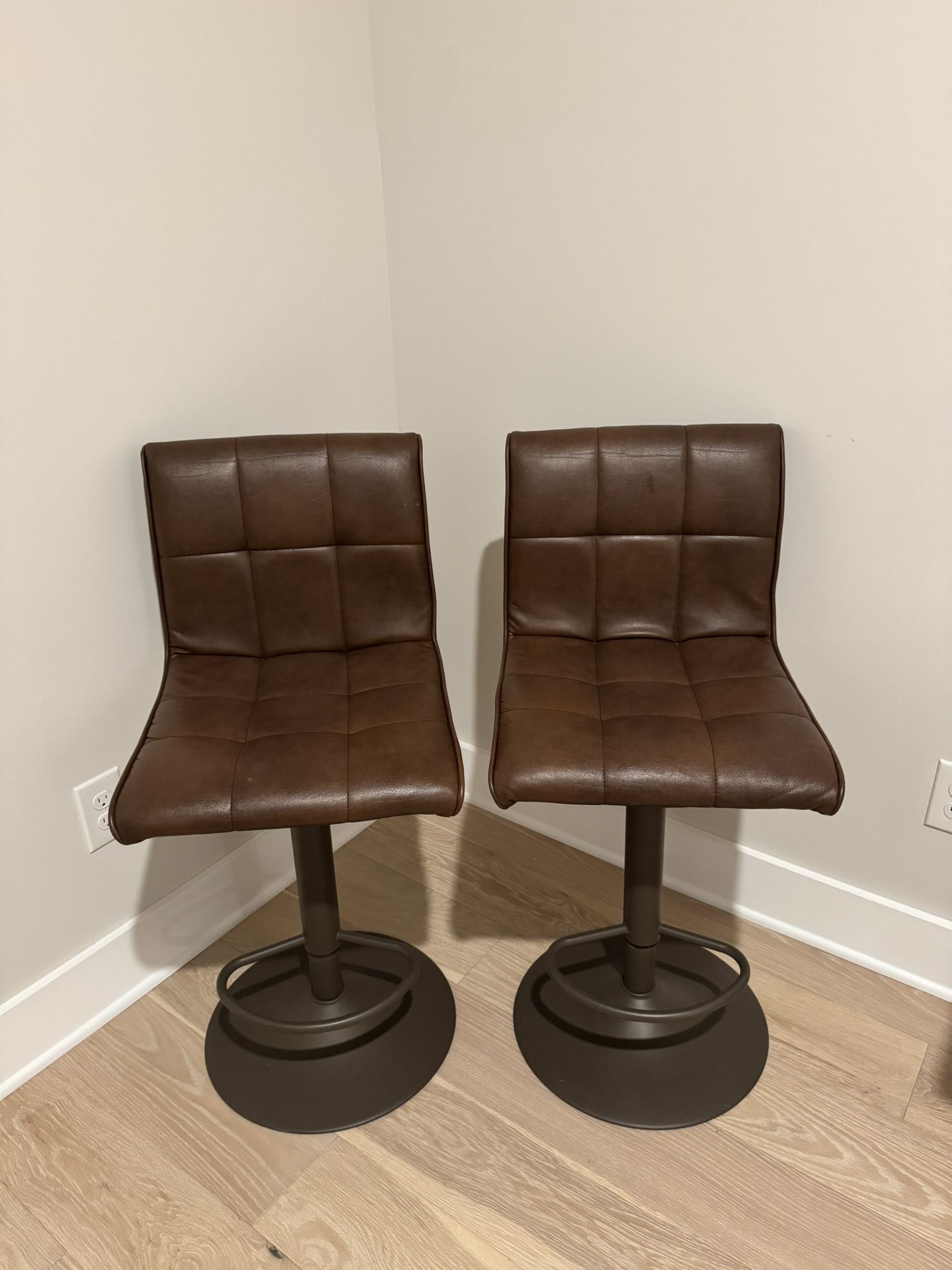 Adjustable Bar Stools - Vintage Brown