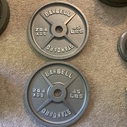 Olympic Weight Plates - Pair of 45s - Total 90 Pounds 