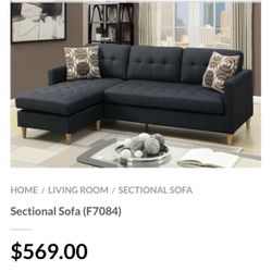 Black Sectional Sofa 