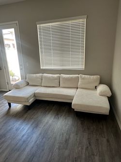Beige living room couch