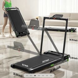 Akluer 480L-B Incline Folding Treadmill, 2.5HP Under Desk Treadmill with LED Display and Remote Control, 330lbs Max Capacity - Black