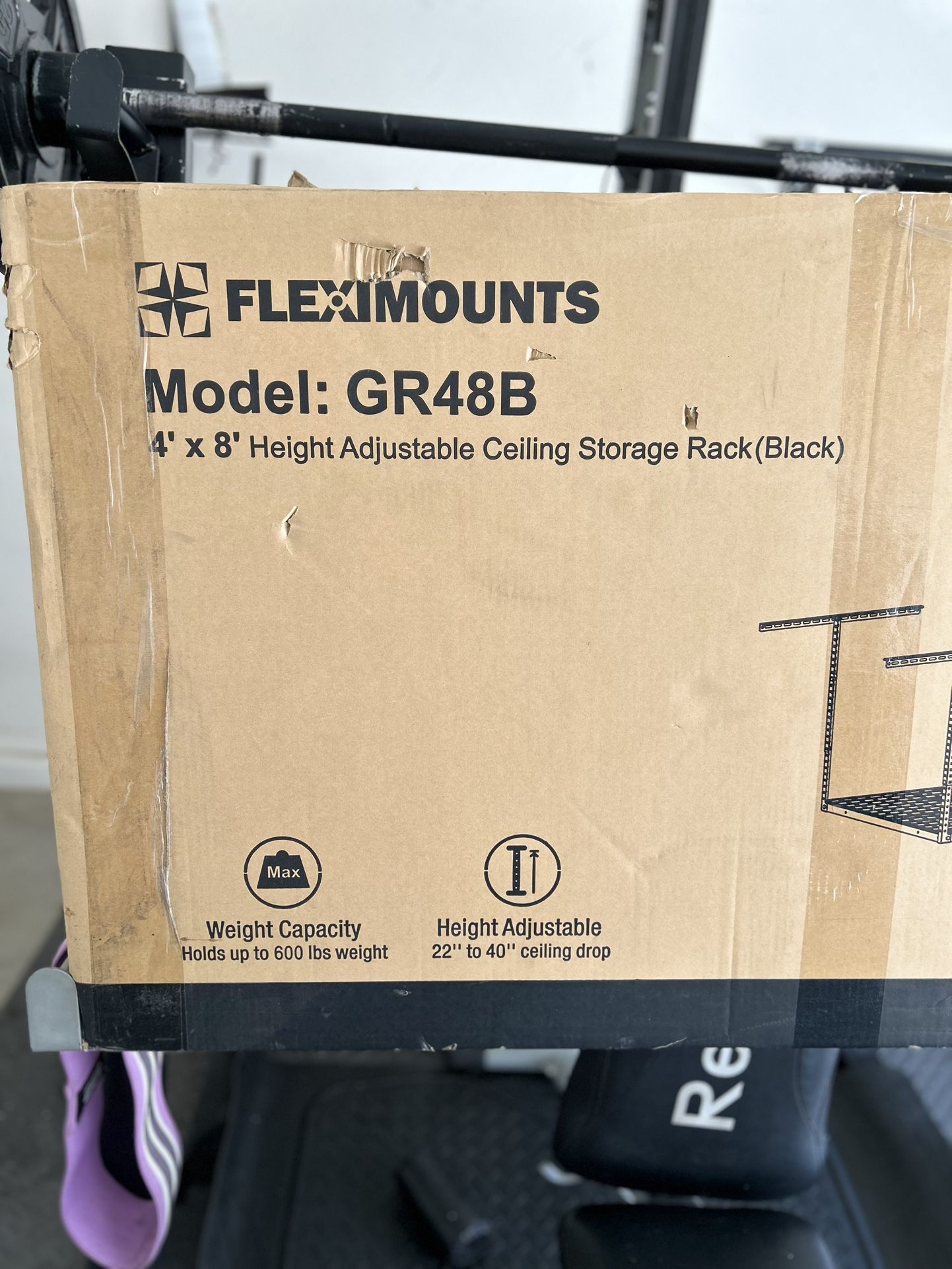 Garage Storage Rack- Height Adjustable Ceiling Storage