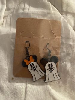 Mickey and Minnie Mouse Halloween ghost earrings