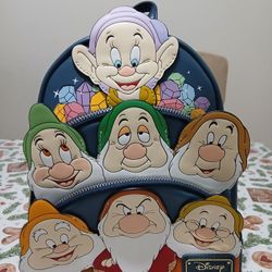 LOUNGEFLY X COLLECTORS OUTLET EXCLUSIVE DISNEY SEVEN DWARFS MINI BACKPACK LE 1000 PROTOTYPE 