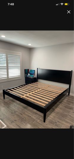 Black cal king bed frame