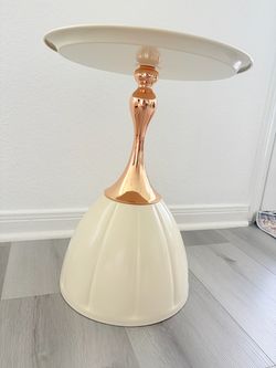Cream and Gold Accent Side Table