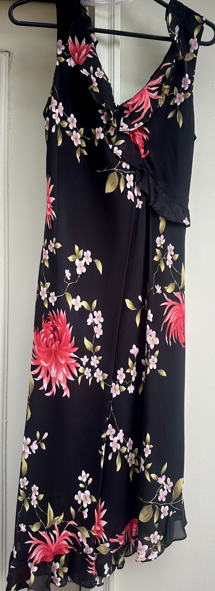 🌸 Donna Ricco New York Black Floral Sleeveless Dress – Size 8 🌸