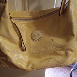 Brown Handbag Coach And Yellow Handbag
