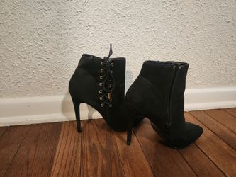 Black Suede Stiletto Ankle Boots