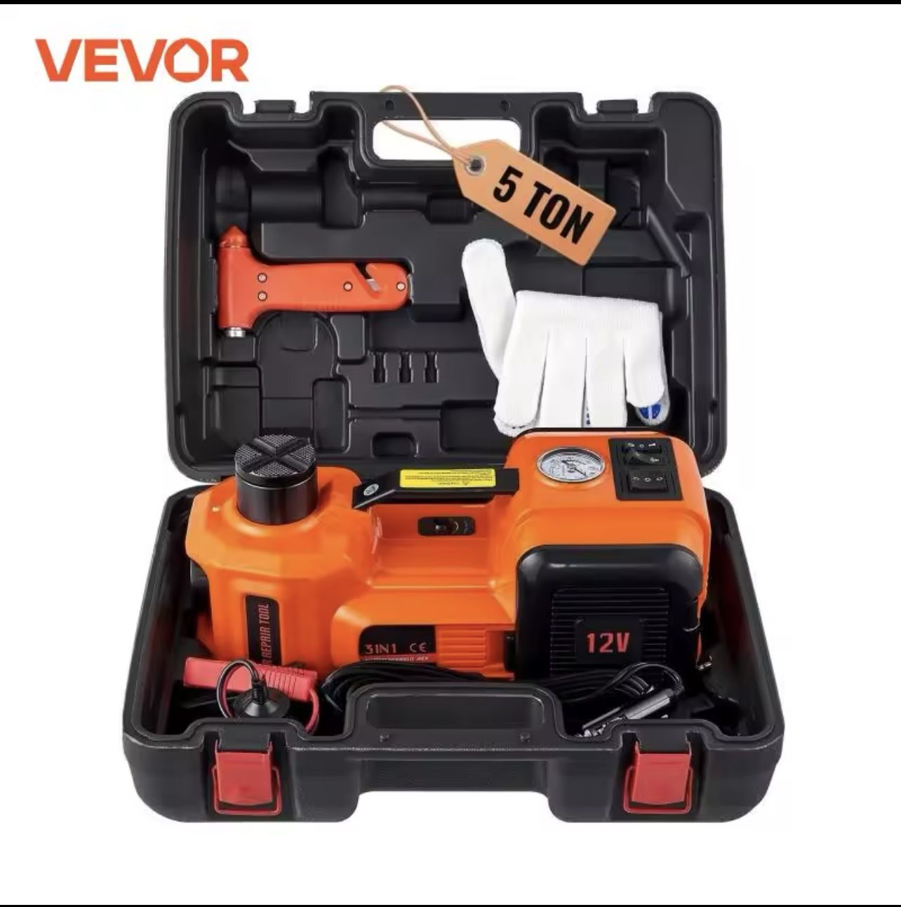 5 Ton Electric Hydraulic Car Jack With Tire Inflater