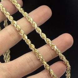 Gold Chain Rope 14K Solid New 