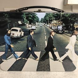 THE BEATLES - Large Tin Tote / Metal Lunch Box ABBEY ROAD Album Cover Design New.  