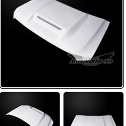 Amerihood GMC Sierra 1500 Type-RS Style Functional Ram Air Hood; 2019-2021