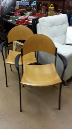 2 matching solid wood designer style modern high-end armchairs