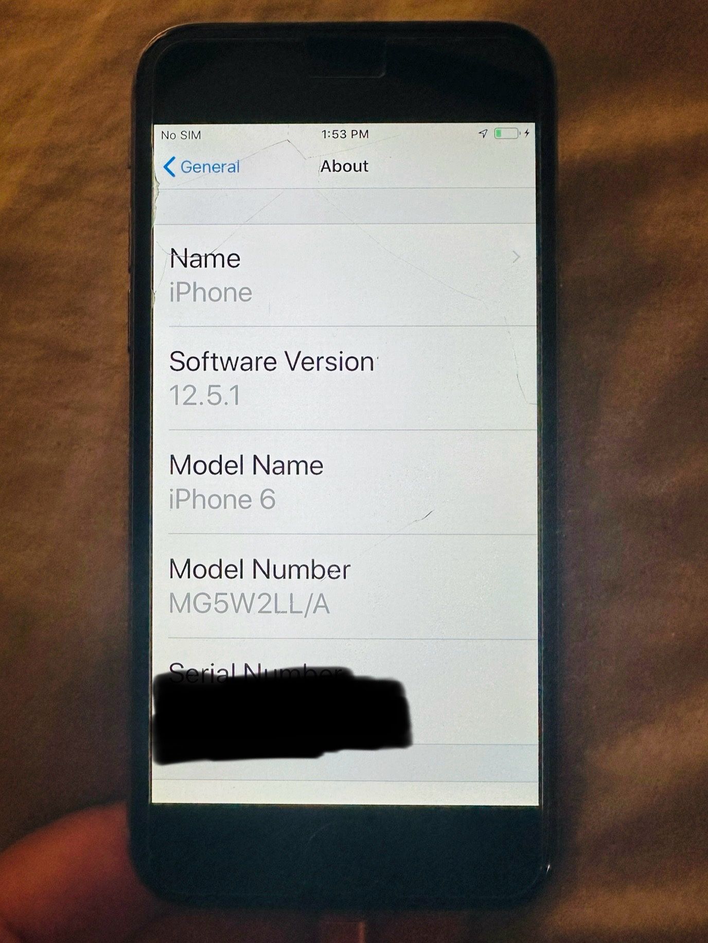 iPhone 6- NO SIM CARD