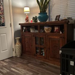 Horse Engraved TV Stand/Cabinet