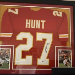 Kareem Hunt Autographed Framed Jersey