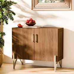 39” Sideboard Buffet Cabinet with Storage, Accent Cabinet with 2 Doors, Modern Mid-Century Credenza