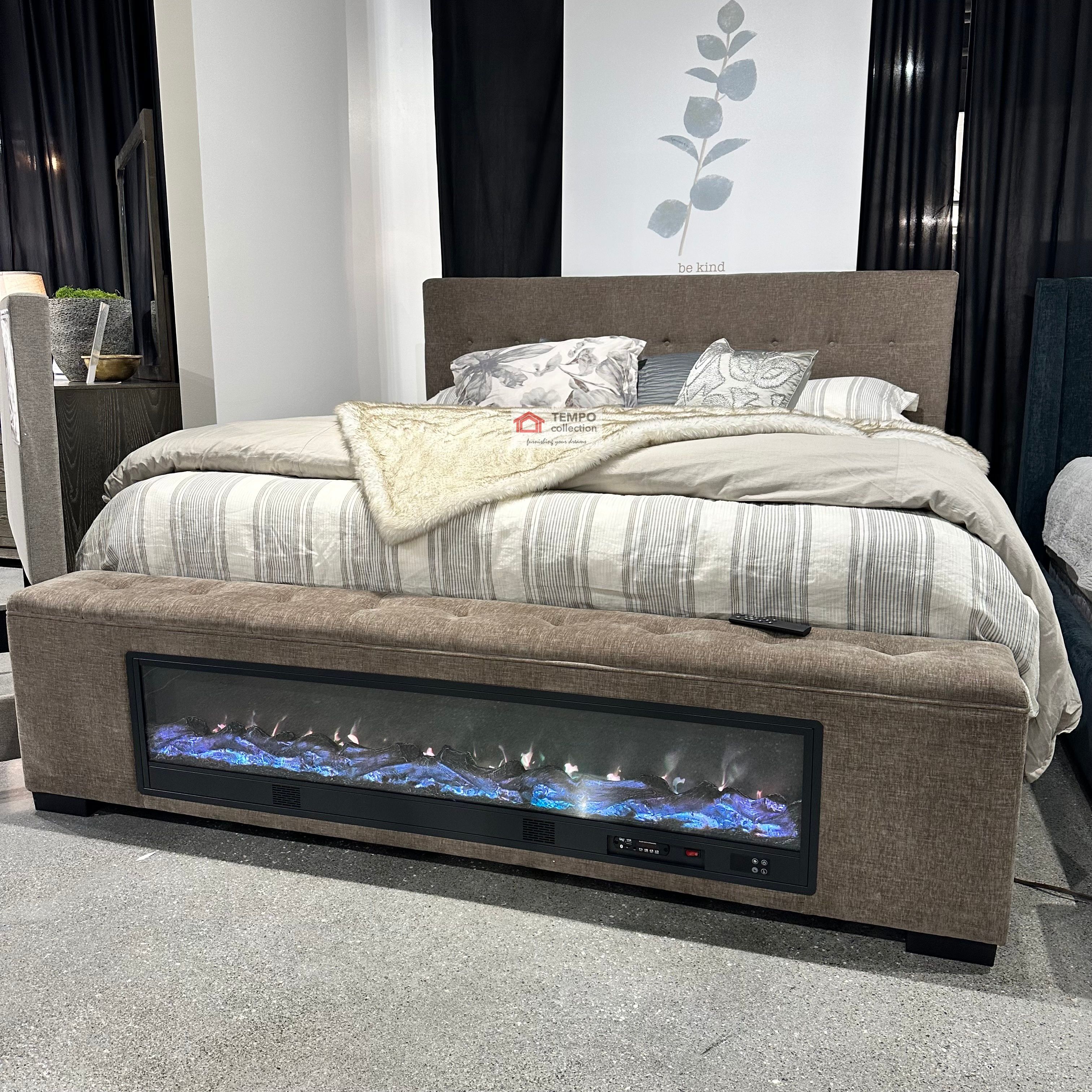 Queen Bed, Bedroom, Bed Frame BROWN or GREEN