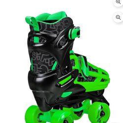 2n1 Inline + Quad Combo Adjustable Roller Derby Skates Size 3-6. Retail Price $44