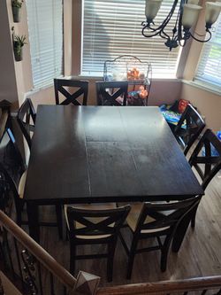 9 Piece High Dinning Table And Chairs