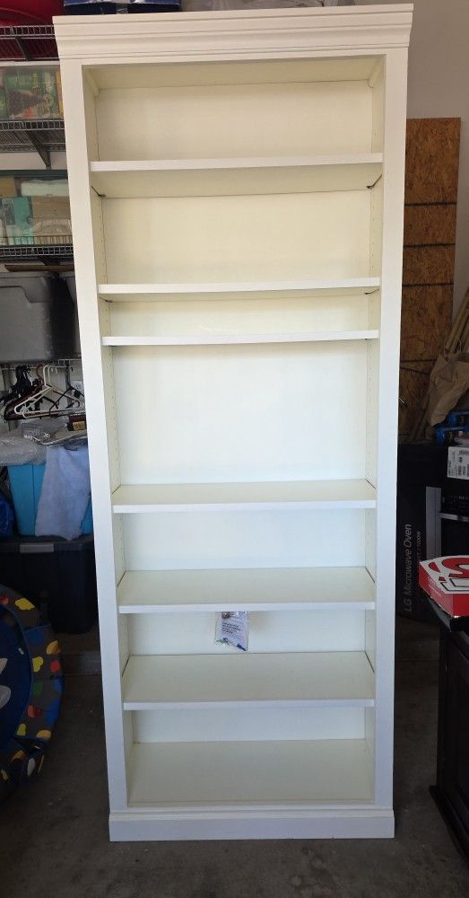 7ft White Book Case