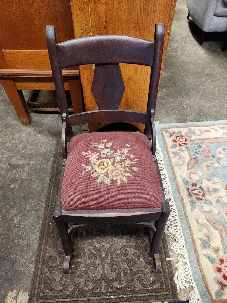 Farmhouse Needle Point Rocking Chair