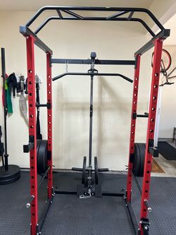 1200LBS Power Cage Squat Rack with Pulley System – Multi-Functional Home Gym