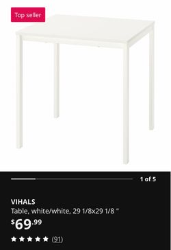 IKEA VIHALS White Table 29x29