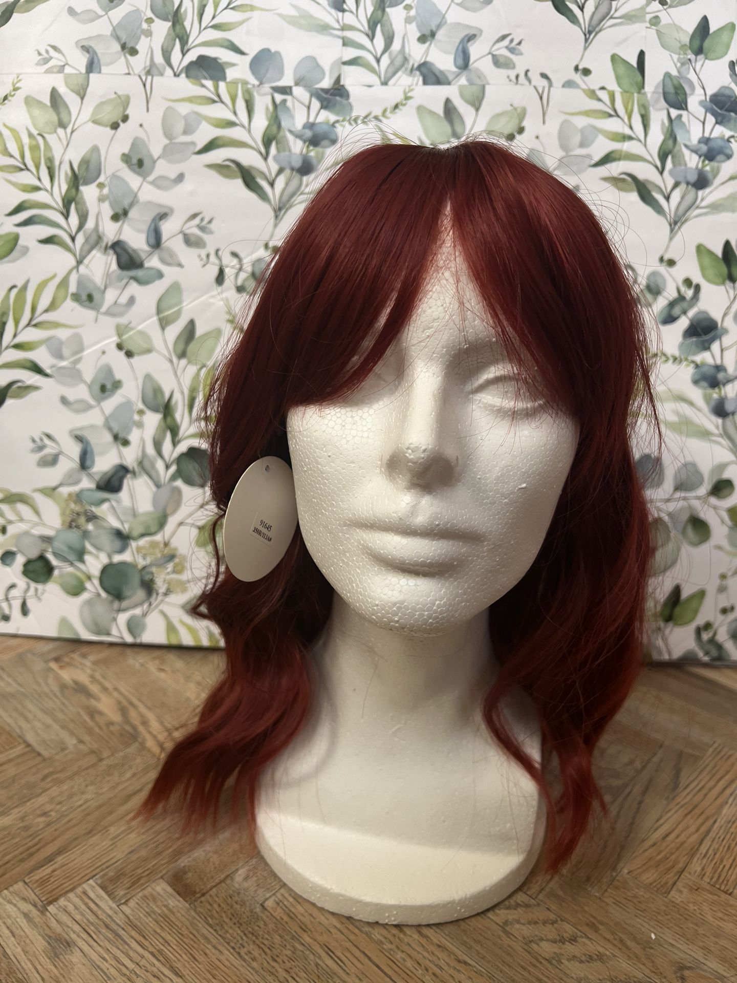 New wavy red wig with bangs