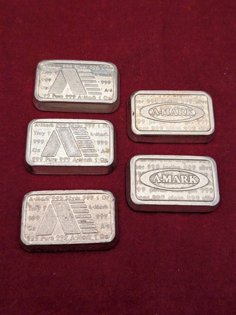 Silver .999 Amark Bars Vintage $260 You Get All Five Bars