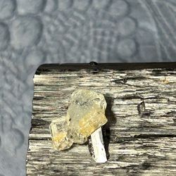 2 carat aquamarine gem on black tourmaline one inch water clear