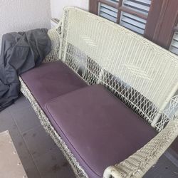 Vintage Wicker Loveseat 