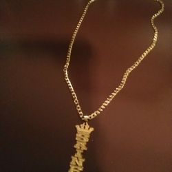 New Mens 14k Gold Name Sainey Necklace