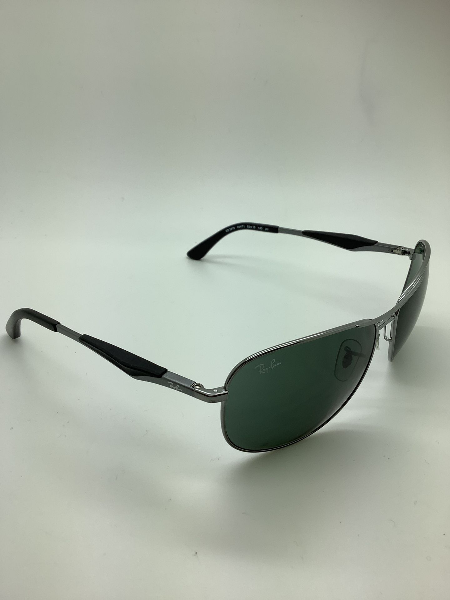 Ray Ban RB3519 004/71 Silver Black Aviator Sunglasses 62 15 140