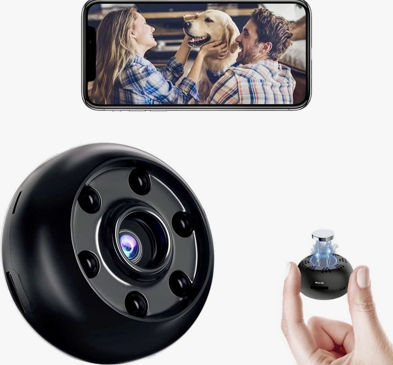 Hidden Camera WiFi Mini Spy Camera Hidden Camera Wireless HD 1080P Small Camera with Motion Detection Spy Camera for Home Security and Outdoor Nanny C