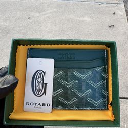 Goyard Card Holder Wallet In Green