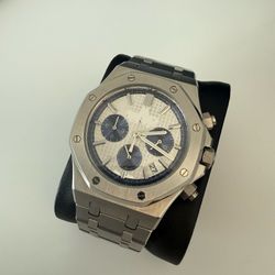 Men Watch Dark Blue, White And Silver - Luxury Watch