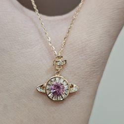 Solid Silver 925 With Certified Moissanite Pink Center Stone 