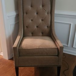 Two Brown Accent Chairs 