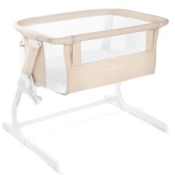 Adjustable Crib, Bassinet | Bedside Sleeper & Baby Bassinet | 6-Position Height Adjustment | Organic Oat