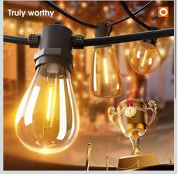 addlon 100FT LED Outdoor String Lights with Edison Shatterproof Bulbs, Heavy-Duty and Weatherproof Strand, Commercial Grade Patio Lights, Decorative f