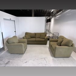 Comfy Olive Green Sofa Set 