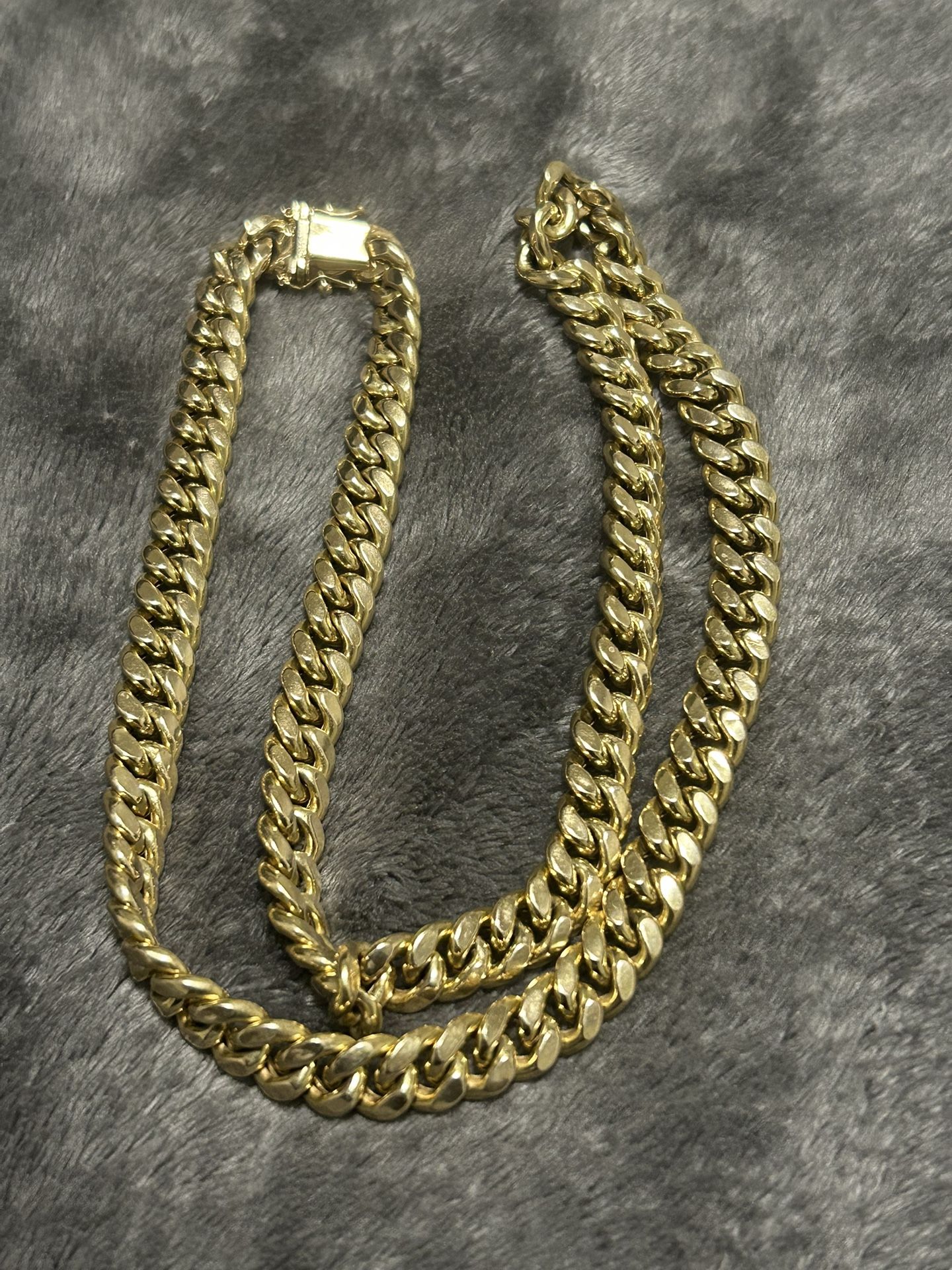 brand new 10k gold 22inch miami cuban chain 10mm 45g double lock real gold no trades