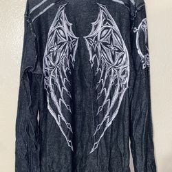 Affliction Men's Black and White Sweatshirt Size XL