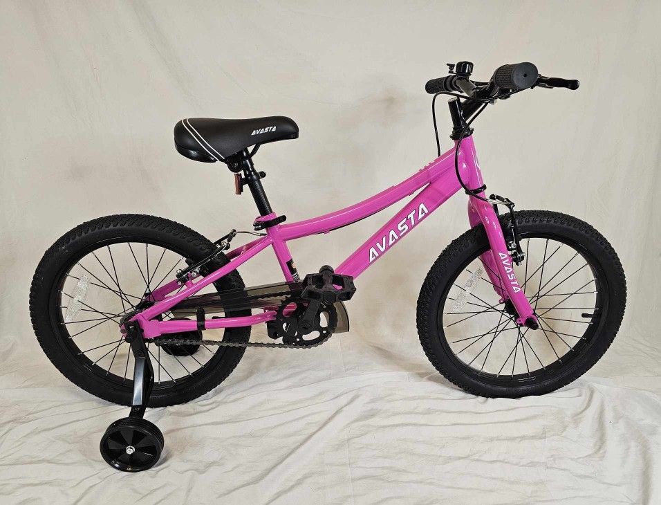 Avasta Pink Children's Bike With Training Wheels